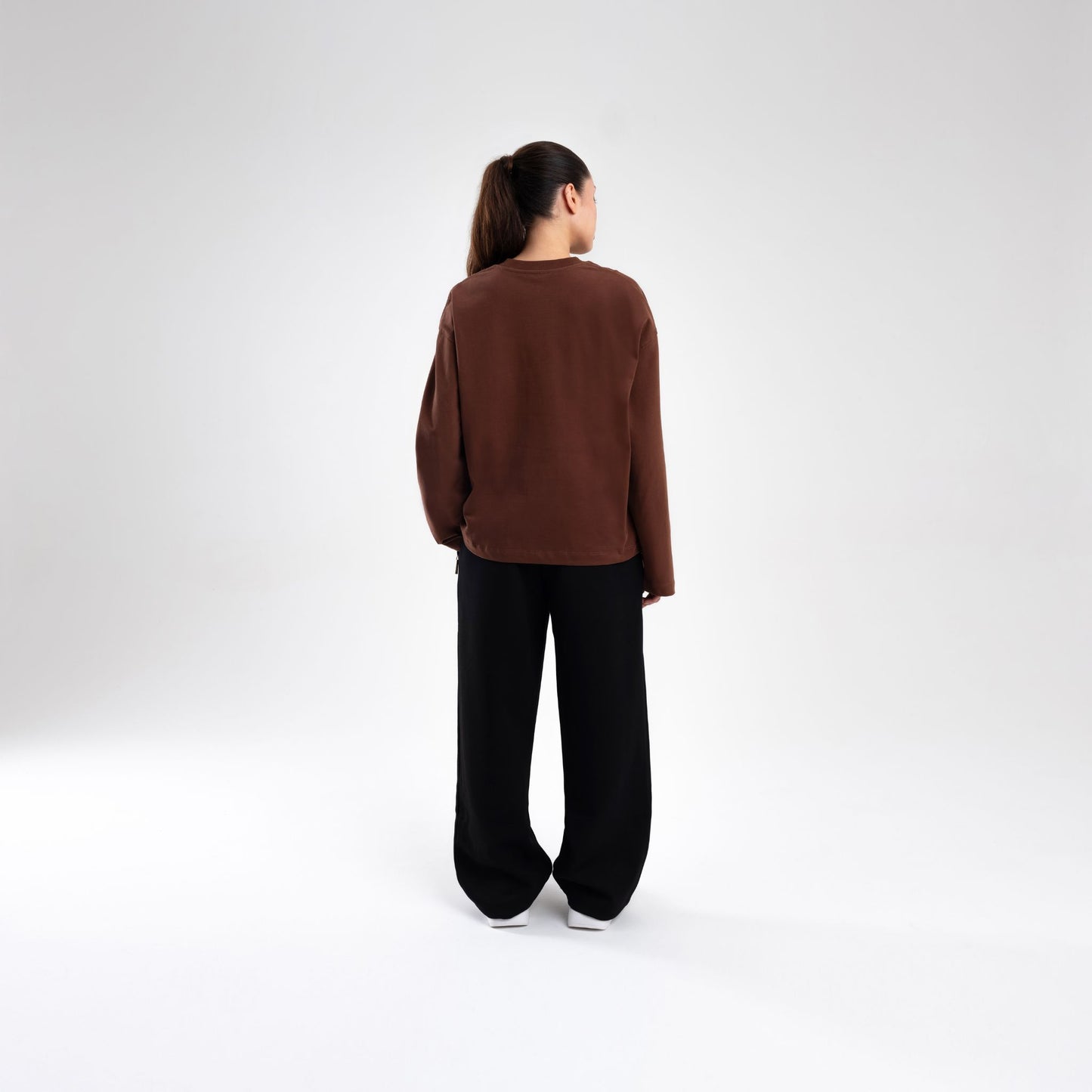 BROWN LONGSLEEVE BOXY HEAVYWEIGHT T-SHIRT