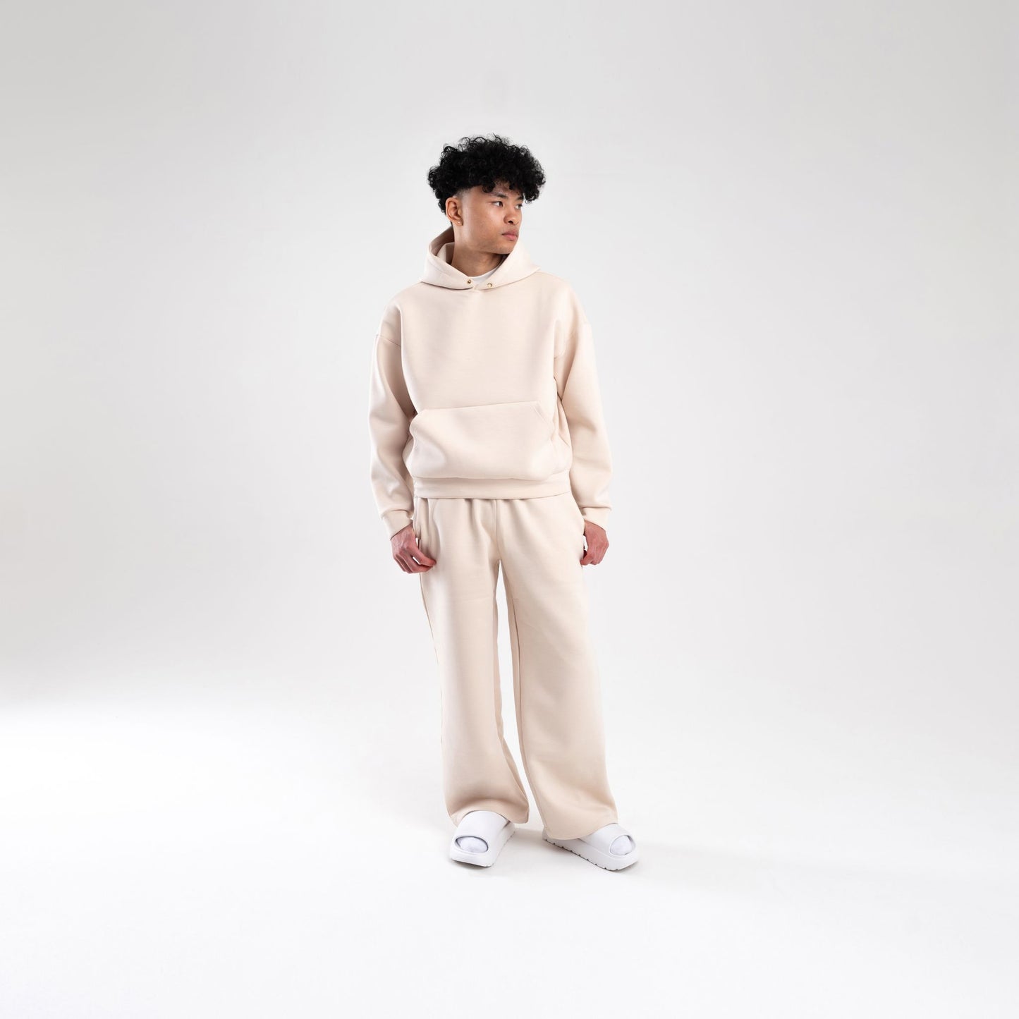 CREAM SCUBA BOXY PULLOVER HOODIE