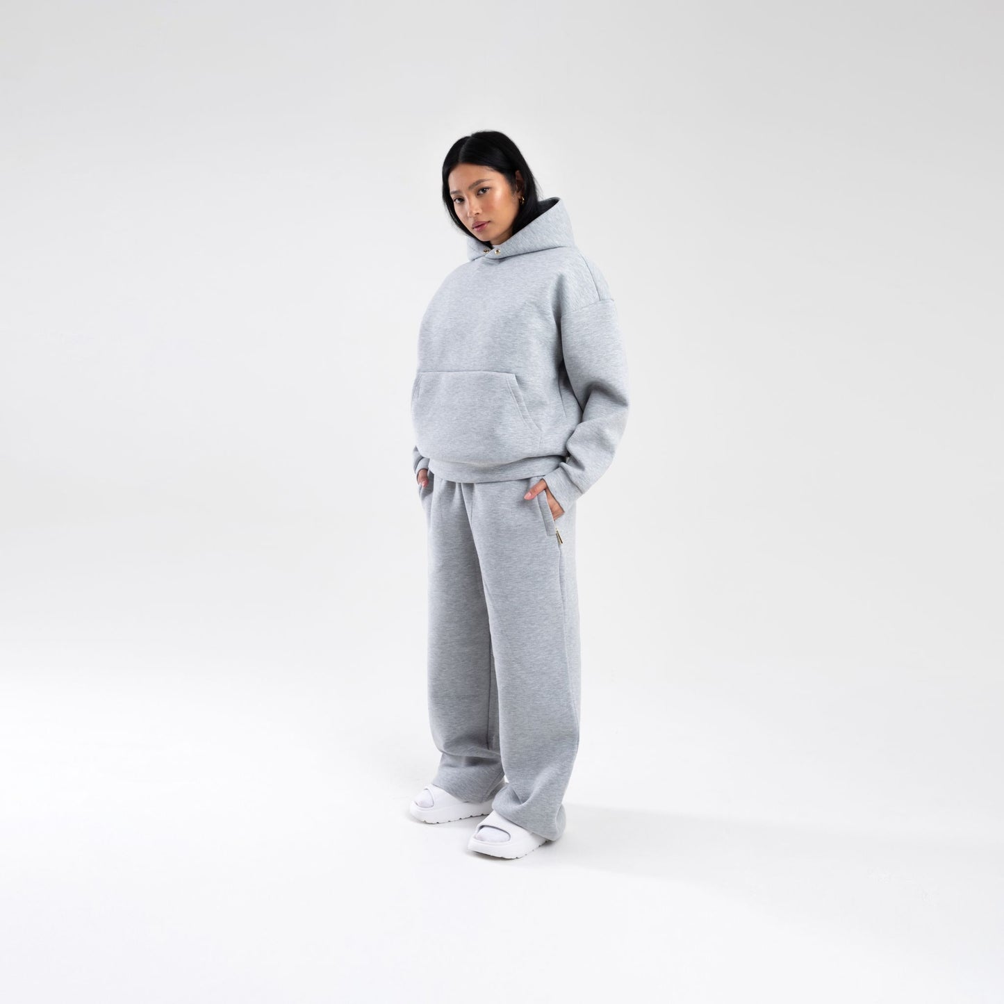 GREY SCUBA BOXY PULLOVER HOODIE