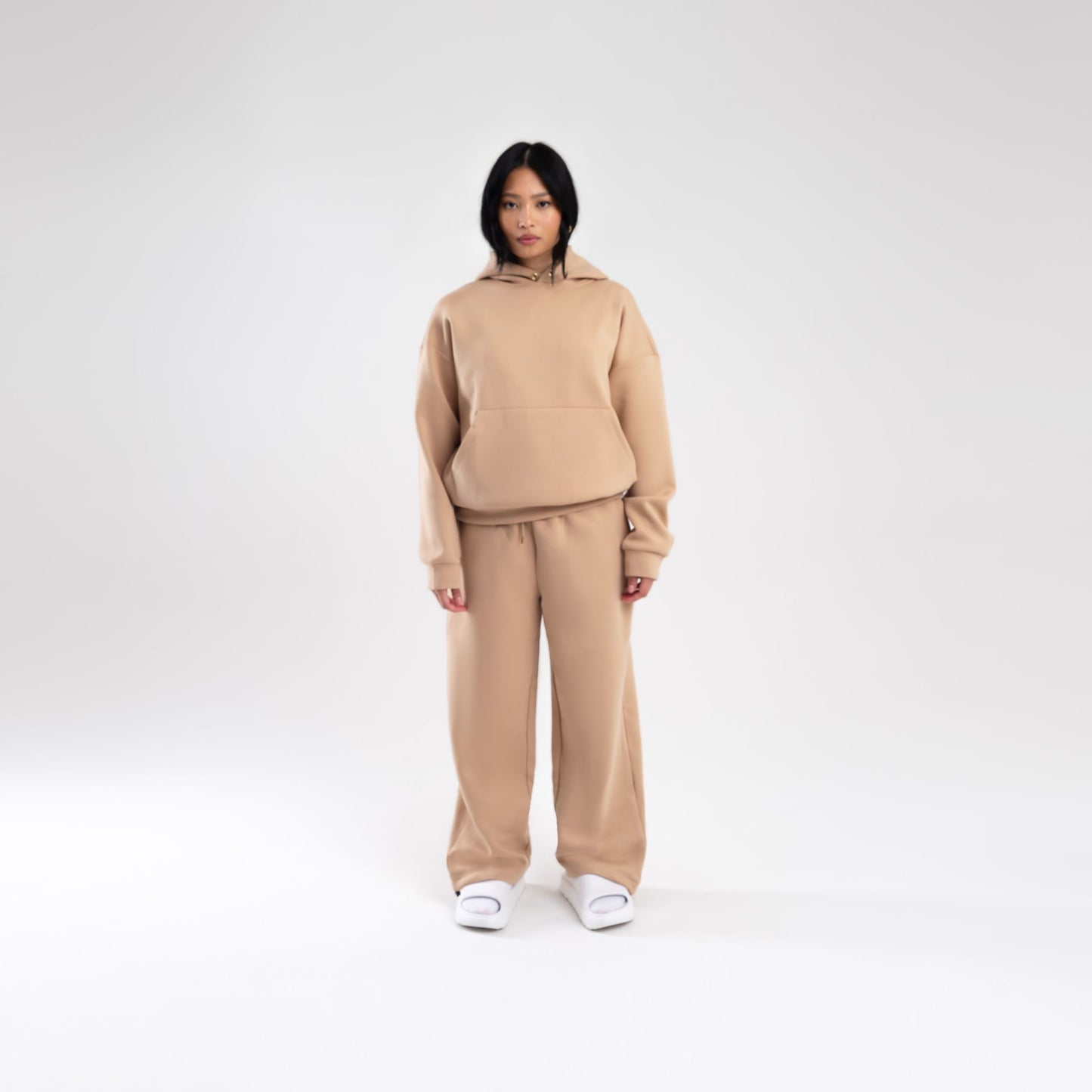TAN SCUBA BOXY PULLOVER HOODIE