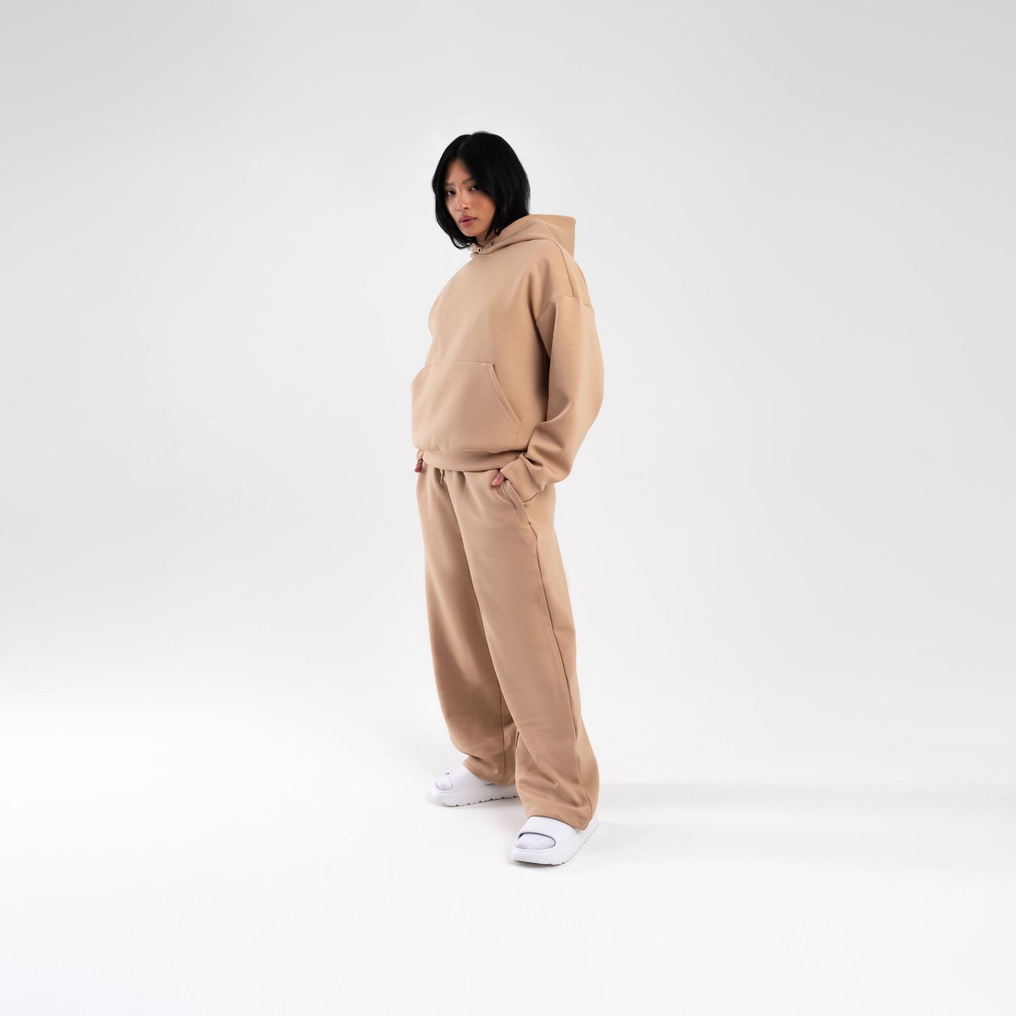 TAN SCUBA BOXY PULLOVER HOODIE