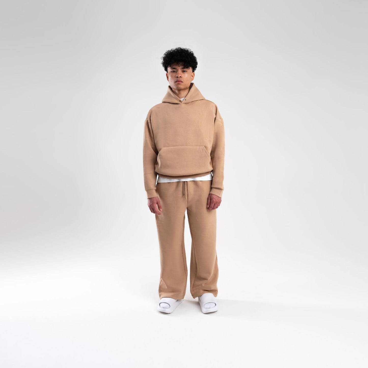 TAN SCUBA BOXY PULLOVER HOODIE