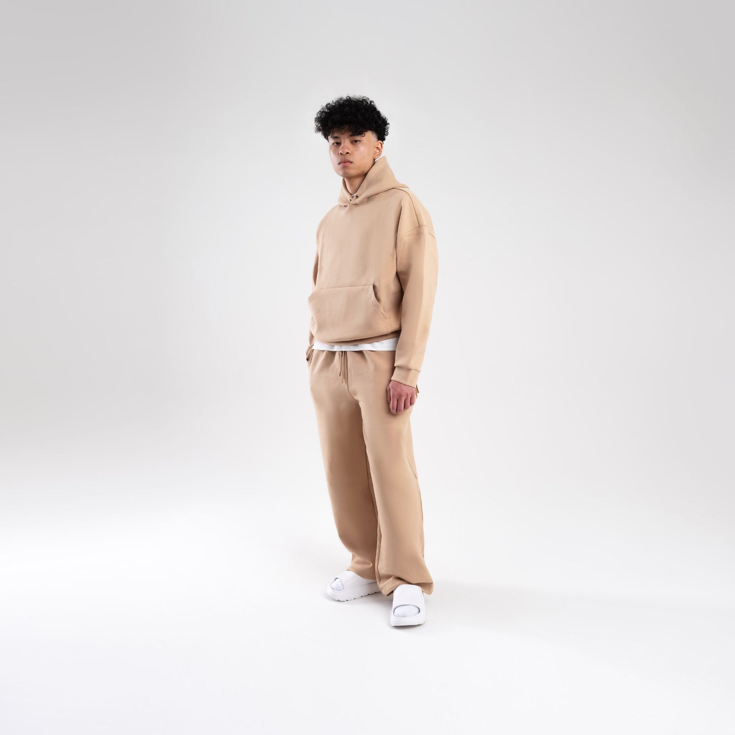 TAN SCUBA BOXY PULLOVER HOODIE