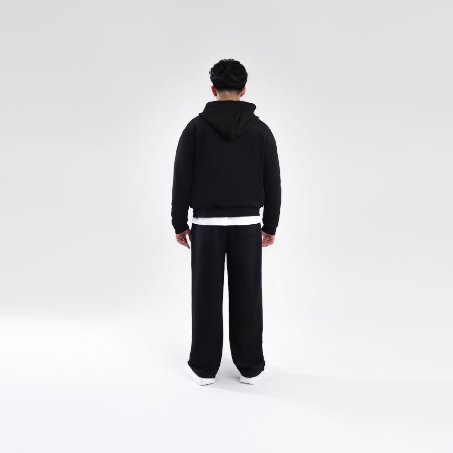 BLACK SCUBA BOXY ZIP UP HOODIE