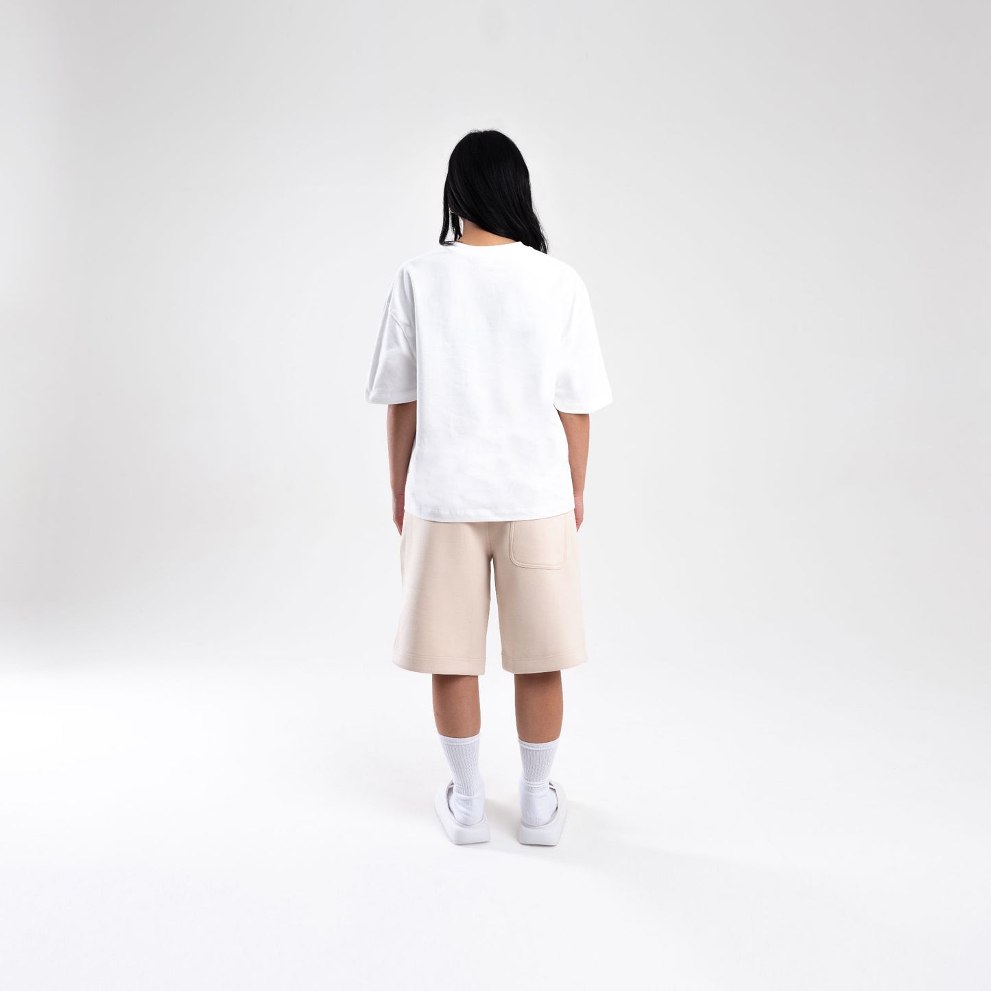 CREAM SCUBA SHORTS