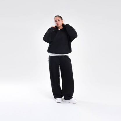 BLACK SCUBA BOXY PULLOVER HOODIE