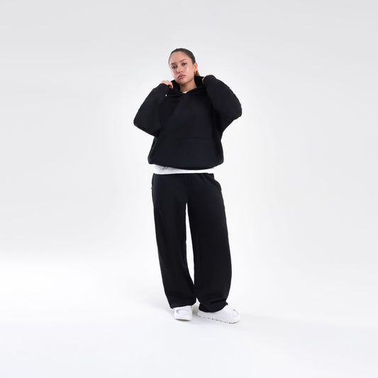 BLACK SCUBA BOXY PULLOVER HOODIE