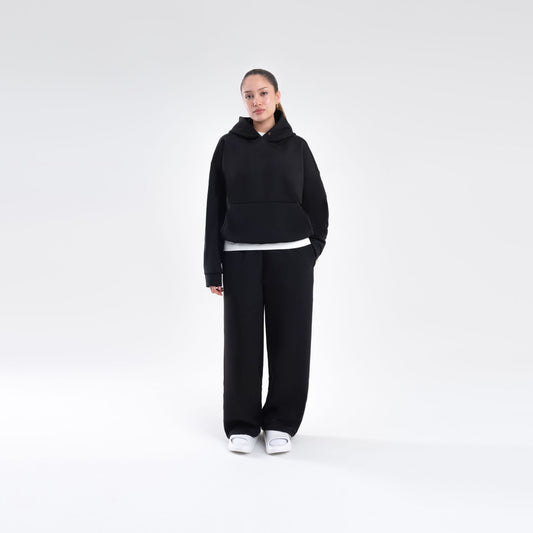 BLACK SCUBA BOXY PULLOVER HOODIE