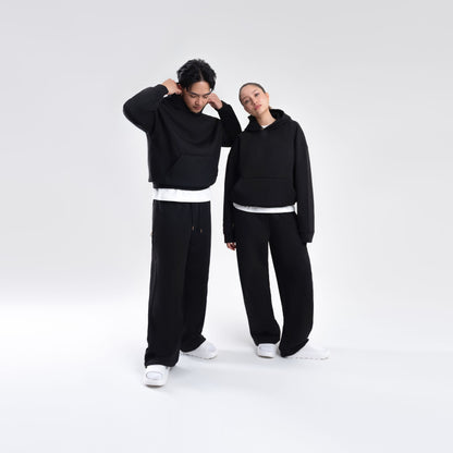 BLACK SCUBA BOXY PULLOVER HOODIE