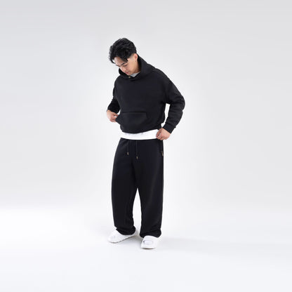 BLACK SCUBA BOXY PULLOVER HOODIE
