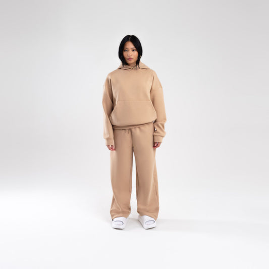 TAN SCUBA BOXY PULLOVER HOODIE
